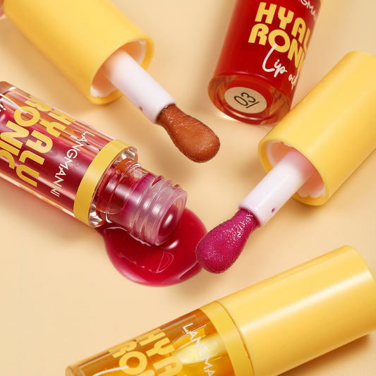 Bálsamo labial transparente com ácido hialurônico em 6 cores